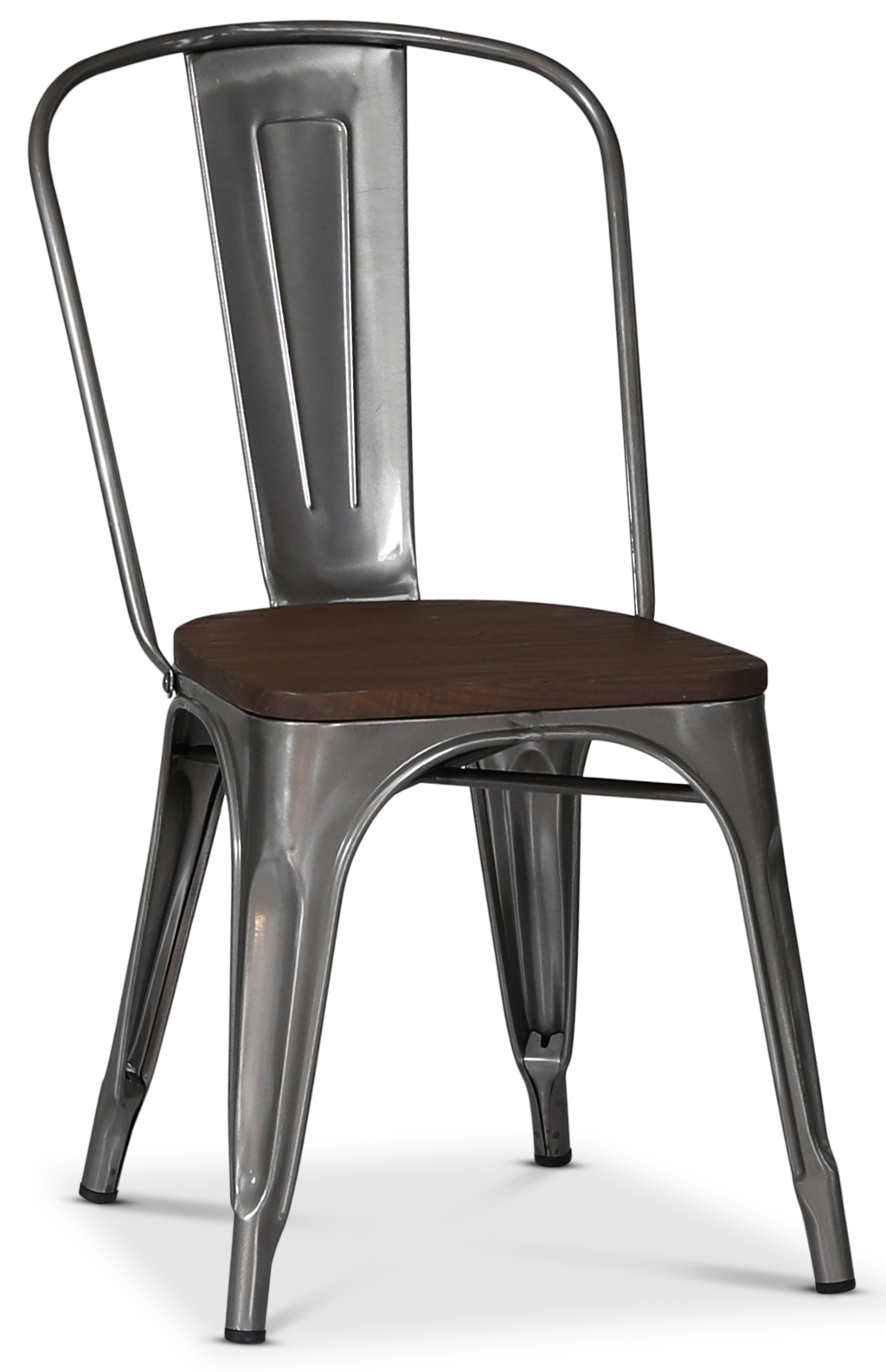 Metallstuhl France Galvanisiert / Braunes Holz €94.99