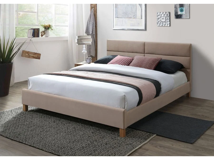 Sierra Bettrahmen 160x200 cm - Beige Samt