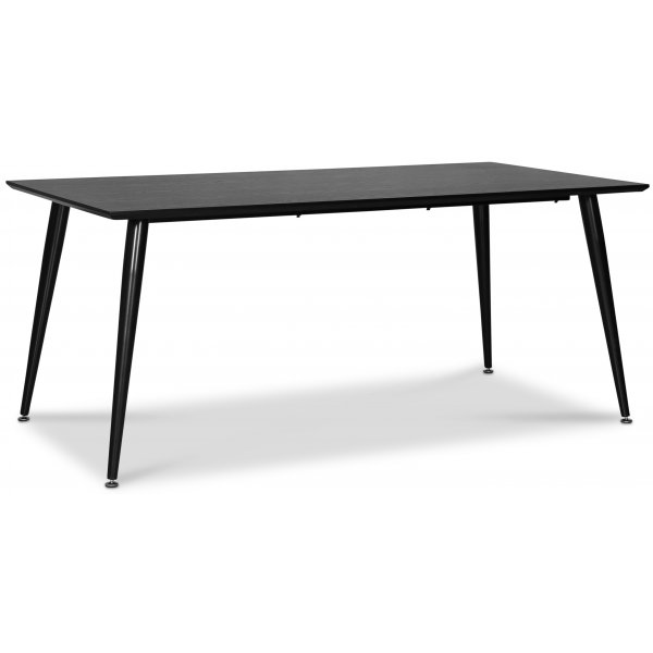 Dip-Food-Gruppe; Esstisch 180x90 cm mit 6 schwarzen Bridge Drehstühlen + 4.00 x Möbelfüße