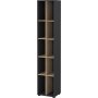Schilder-Bücherregal mit Trennwänden - Mattgrau/Hickory