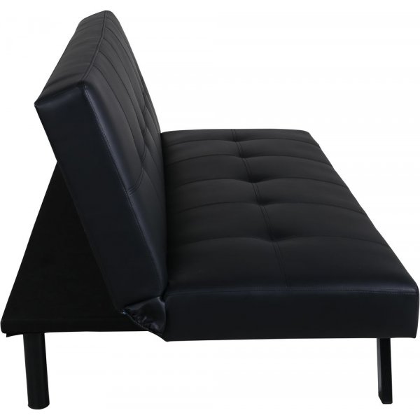 Schlafsofa - Schwarzes Kunstleder