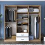 Bardo Kleiderschrank 210 x 51,5 x 210 cm - Walnuss/Weiß