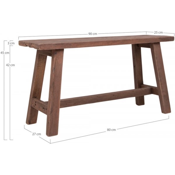 Barcelona Bank 90 cm - Teakholz