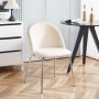 Plaza velvet Stuhl - beige / chrom + Möbelfüße