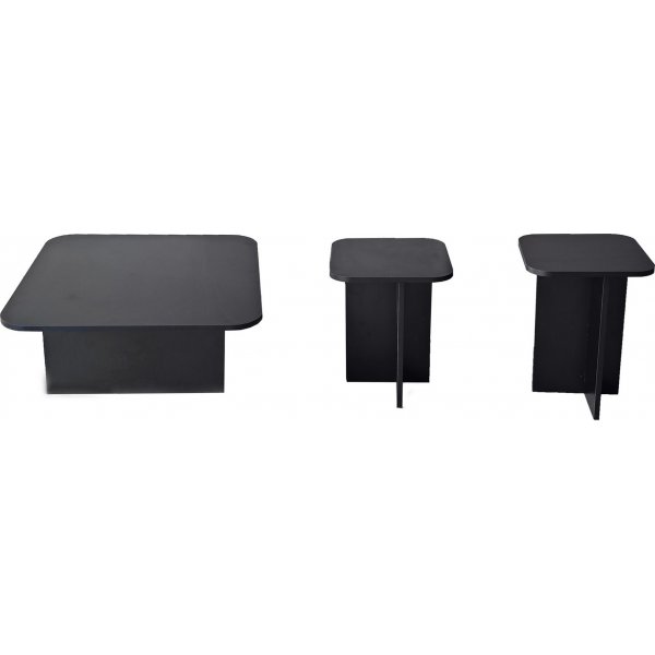 Blues Couchtisch-Set 40/40/80 x 40/40/80 cm - Schwarz