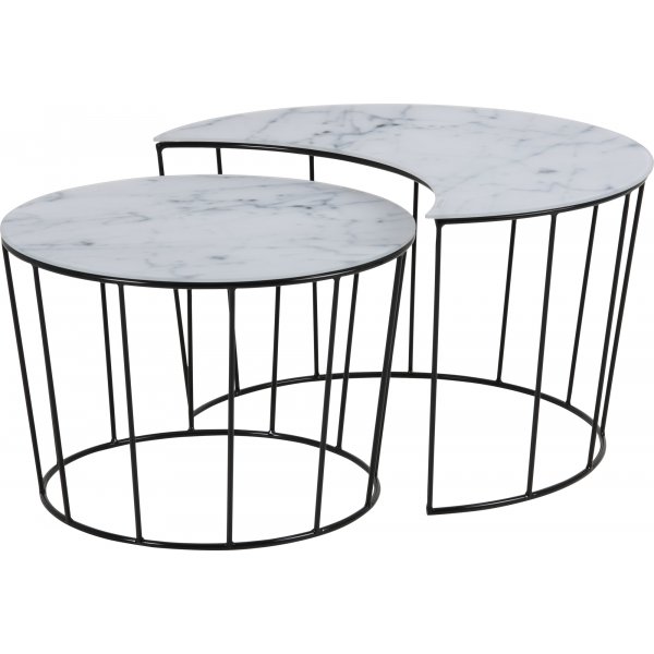 Sunmoon Couchtisch Ø58/76 cm - Weiß