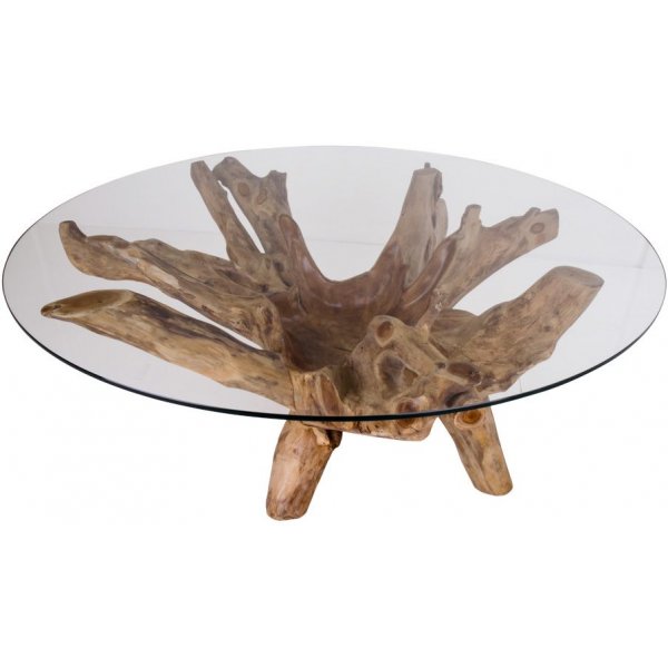 Amazonas Couchtisch 110 x 110 cm - Teak/Glas