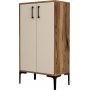 Prager Schuhschrank - Nussbaum/Creme
