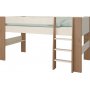 Für Kinder-Hochbett 90 x 200 cm - Weiß/Grau/Braun