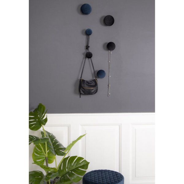 Giza Wandknöpfe zum Aufhängen - Blau/Messing - 3 Stk