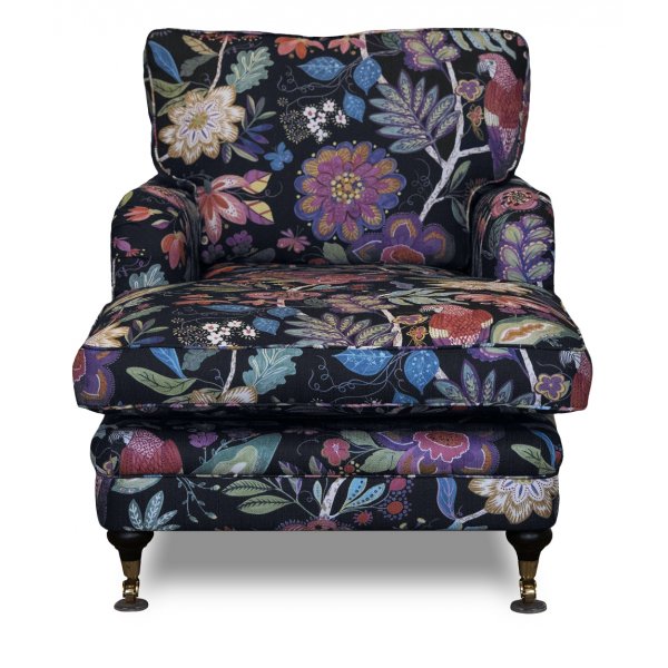 Howard Spirit Diwansessel aus floralem Stoff - Eden Parrot Black