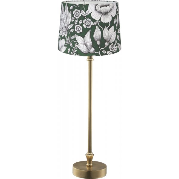 Liam Tischlampe - Grün/Weiß/Messing - 59 cm