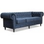 Ashford 3-Sitzer Chesterfield - blauer Samt