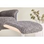 Relaxsessel mit Fußhocker - Graues Schaffellimitat/weiß getünchte Eiche