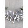 Virya Outdoor-Essset mit 6 Break-Stühlen - Grau/Weiß