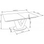 Valentino Esstisch 160-220 x 90 cm - Grauer Marmor/Hellgrau/Gold