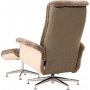 Schaffellsessel mit Fußhocker - Braun / Eiche - Ulla