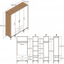Kumsal Kleiderschrank 11 Weiß