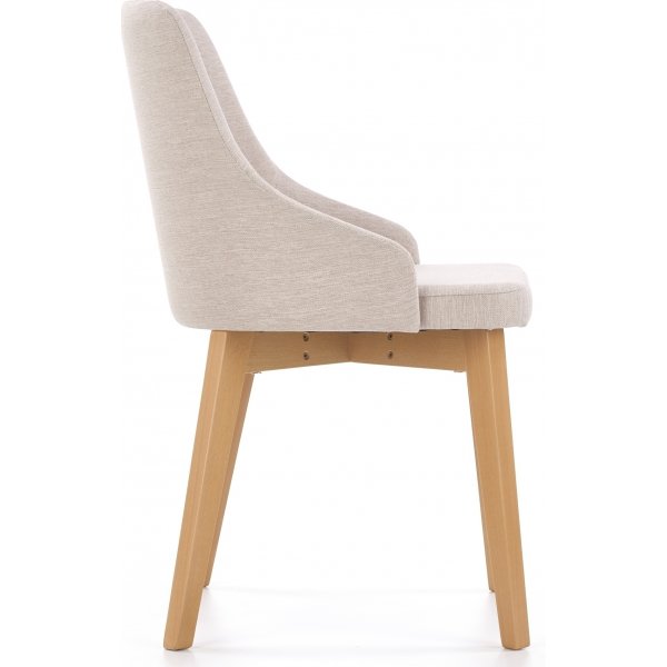 Catrin Esszimmerstuhl - Beige (Stoff) / Holz
