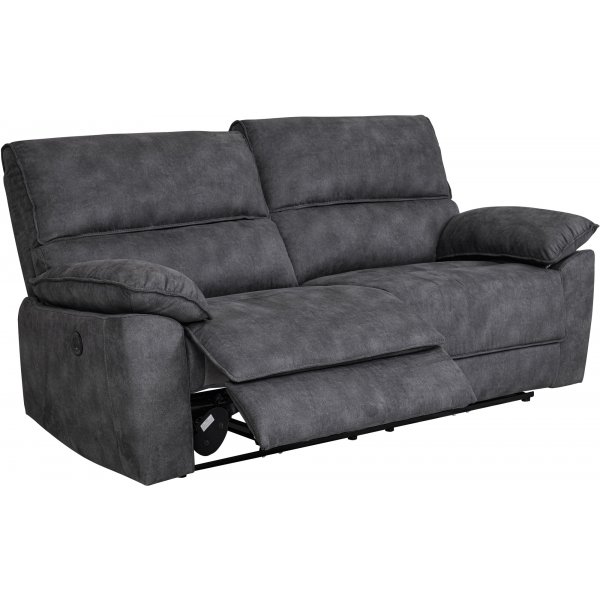 Coventry 3-Sitzer-Sofa mit elektrischer Liegefunktion, graue Mikrofaser