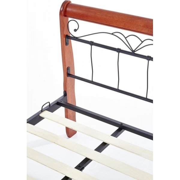 Bettrahmen Anika 90 cm - Kirsche antik/Schwarz