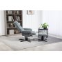 Relaxsessel grau mit Fußhocker - Oslo