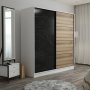 Kapusta Kleiderschrank 220x52x210 cm - Weiß/Schwarz/Braun