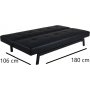 Schlafsofa - Schwarzes Kunstleder