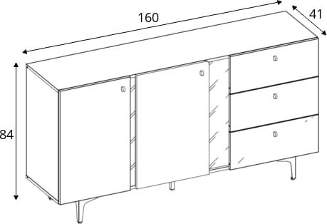 Farben Sideboard 160 cm - Salbei