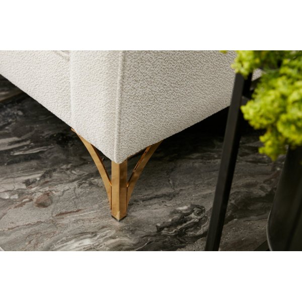 Berlin Ecksofa - Cremeweiß/Gold