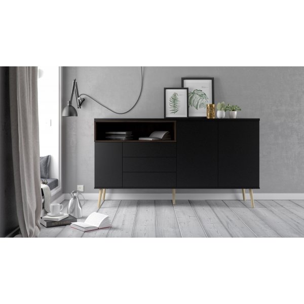 Roomer Sideboard - Schwarz/Walnuss