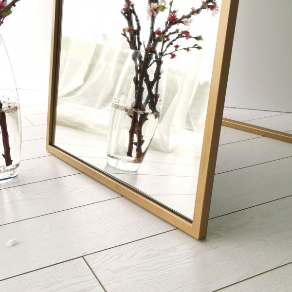 Cooler Bodenspiegel 170 cm - Goldrahmen