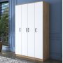 Baden Kleiderschrank 16 - Nussbaum/weiß