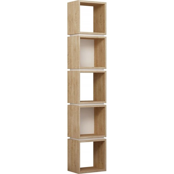 Multi-Bücherregal - Eiche/weiß