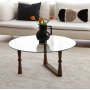 Yuvarlak Couchtisch Ø80 cm - Nussbaum