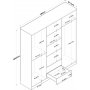Baden Kleiderschrank 15 - Nussbaum/weiß