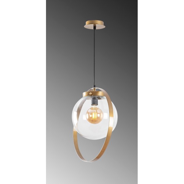 Hellbraune Deckenlampe - Gold