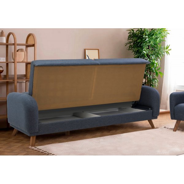 Kronos 3-Sitzer-Schlafsofa Dunkelblau