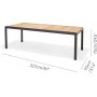Lifestyle Garden Gartengruppe Amber mit Tisch 220 cm und 6 Stapelstühlen - Teak/Aluminium