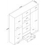 Bardo Kleiderschrank 210 x 51,5 x 210 cm - Walnuss/Weiß