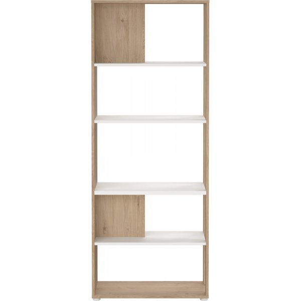 Schilder-Bücherregal - Weiß/Hickory