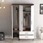 Kumsal Kleiderschrank 9 Walnuss/Weiß