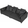 Brandy Lounge 4-Sitzer-Sofa XL - Dunkelgrauer Stoff