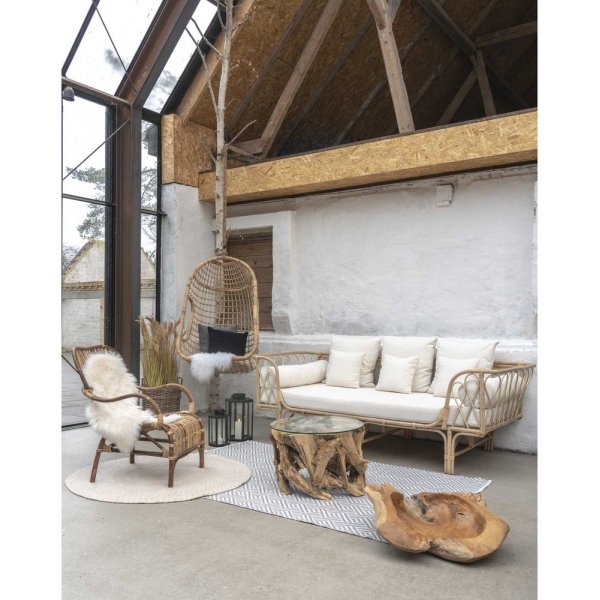 Grand Canyon Couchtisch 60 x 60 cm - Teak/Glas