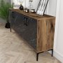 Kyiv Sideboard 180 cm - Nussbaum/schwarzer Marmor