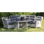 Wembley verstellbares Ecksofa mit Tisch - Leichtes synthetisches Rattan