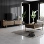 Lux Couchtisch 90 x 60 cm - Walnuss/Gold