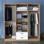 Baden Kleiderschrank 15 - Nussbaum/weiß