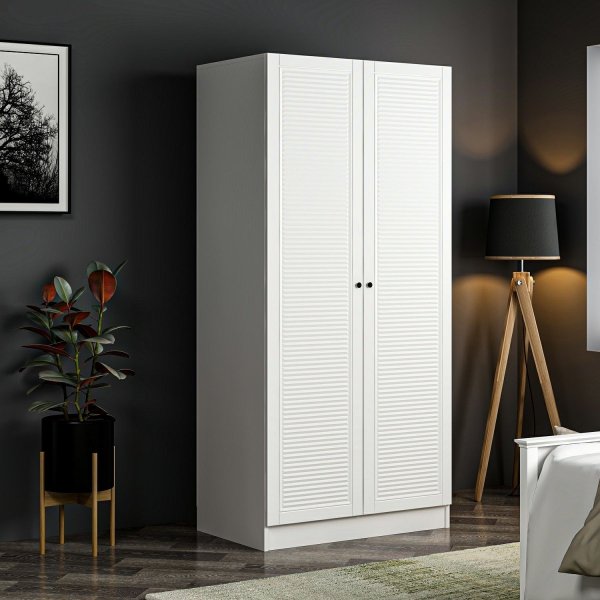 Larett Kleiderschrank 90 cm - Weiß