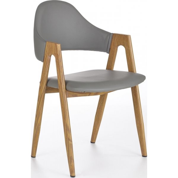 Stuhl Pearl - Grau (PU) / Holz